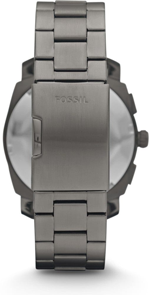 Fossil Machine Chronograph Black Dial Grey Steel Strap Watch for Men - FS4662