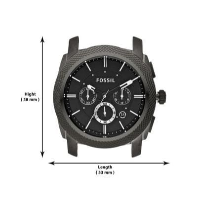 Fossil Machine Chronograph Black Dial Grey Steel Strap Watch for Men - FS4662