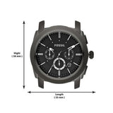 Fossil Machine Chronograph Black Dial Grey Steel Strap Watch for Men - FS4662