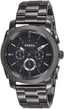 Fossil Machine Chronograph Black Dial Grey Steel Strap Watch for Men - FS4662