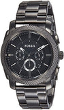 Fossil Machine Chronograph Black Dial Grey Steel Strap Watch for Men - FS4662