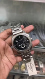Fossil Machine Chronograph Black Dial Silver Steel Strap Watch for Men - FS4776