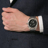 Fossil Machine Chronograph Black Dial Silver Steel Strap Watch for Men - FS4776