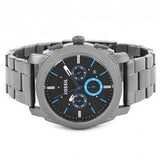Fossil Machine Chronograph Brown Dial Grey Steel Strap Watch for Men - FS4931