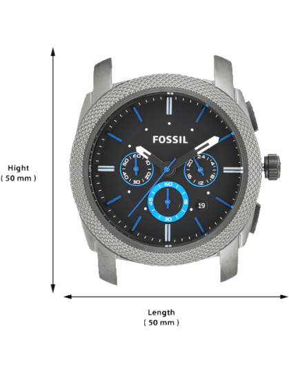 Fossil Machine Chronograph Brown Dial Grey Steel Strap Watch for Men - FS4931