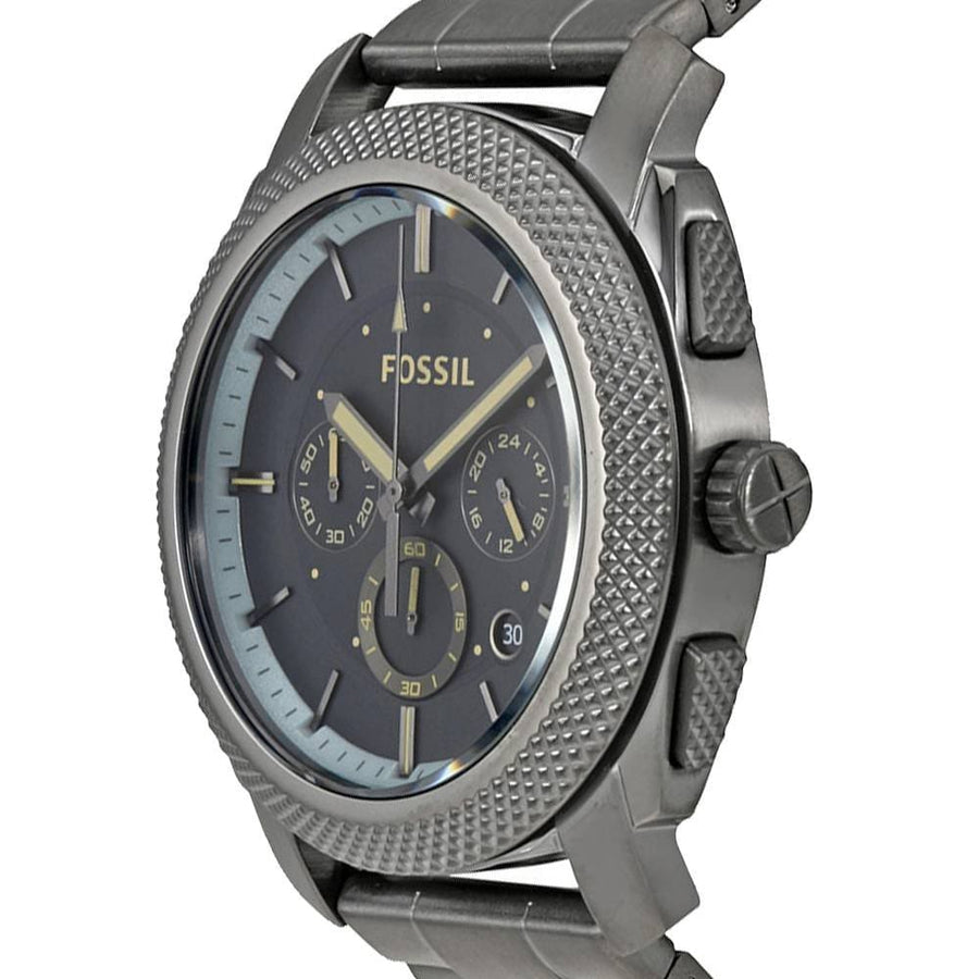Fossil Machine Chronograph Grey Dial Grey Steel Strap Watch for Men - FS5172