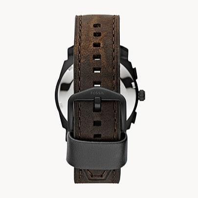 Fossil Machine Flight Chronograph Brown Dial Brown Leather Strap Watch for Men - FS4656