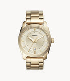 Fossil Machine Gold Dial Gold Steel Strap Watch for Men - FS5264
