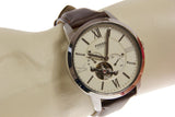 Fossil Townsman Automatic White Dial Brown Leather Strap Watch for Men - ME3064