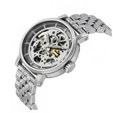 Fossil Boyfriend Automatic Skeleton Silver Dial Silver Steel Strap Watch for Women - ME3067