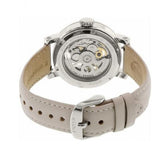 Fossil Boyfriend Automatic Skeleton Silver Dial White Leather Strap Watch for Women - ME3069