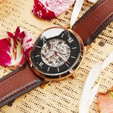 Fossil Neutra Automatic Skeleton Black Dial Brown Leather Strap Watch for Men - ME3195