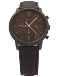 Fossil Neutra Chronograph Black Dial Black Leather Strap Watch for Men - FS5503