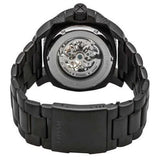 Fossil Modern Machine Automatic Silver Dial Black Steel Strap Watch for Men - ME3080