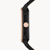 Fossil Multifunction Black Dial Black Leather Strap Watch for Men - BQ2654