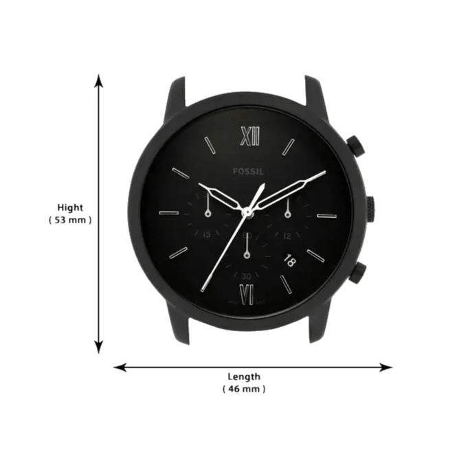 Fossil Neutra Chronograph Black Dial Black Leather Strap Watch for Men - FS5503