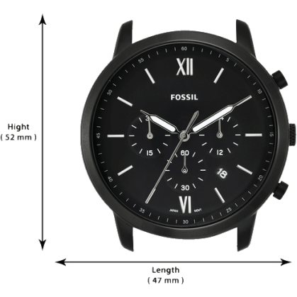 Fossil Neutra Chronograph Black Dial Black Steel Strap Watch for Men - FS5474