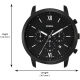 Fossil Neutra Chronograph Black Dial Black Steel Strap Watch for Men - FS5474