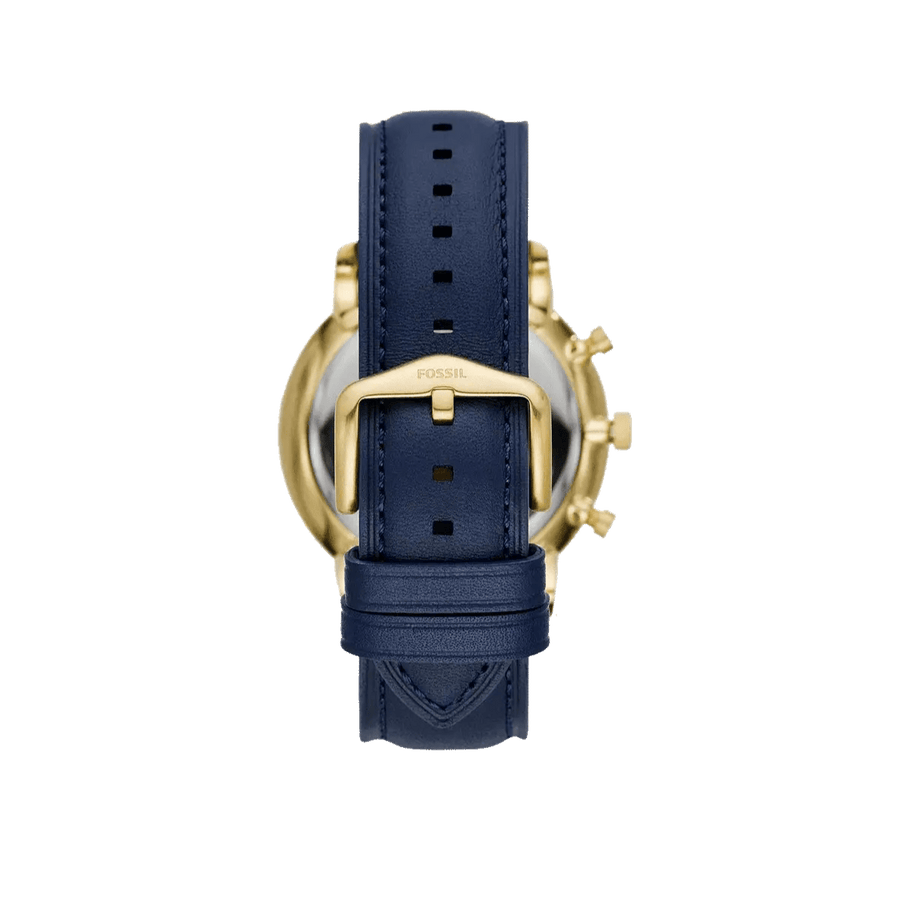 Fossil Neutra Chronograph Blue Dial Blue Leather Strap Watch for Men - FS5790
