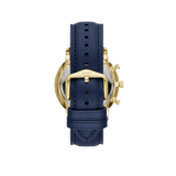 Fossil Neutra Chronograph Blue Dial Blue Leather Strap Watch for Men - FS5790