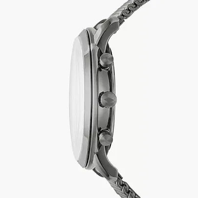 Fossil Neutra Chronograph Blue Dial Silver Mesh Bracelet Watch for Men - FS5383