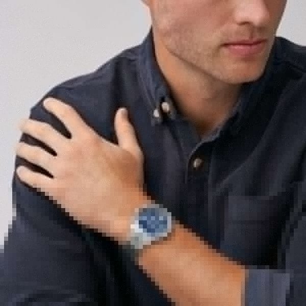 Fossil Neutra Chronograph Blue Dial Silver Steel Strap Watch for Men - FS6025