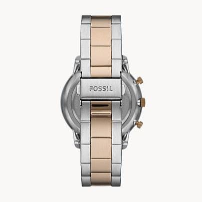 Fossil Neutra Chronograph Brown Dial Two Tone Steel Strap Watch for Men - FS5869