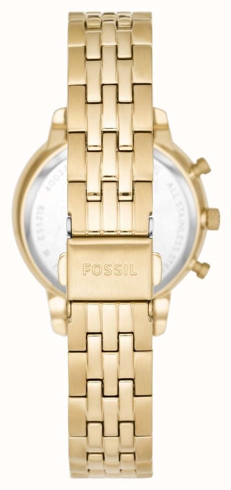 Fossil Neutra Chronograph Gold Dial Gold Steel Strap Watch for Women - ES5219