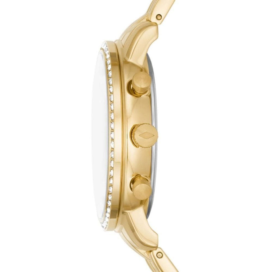 Fossil Neutra Chronograph Gold Dial Gold Steel Strap Watch for Women - ES5219