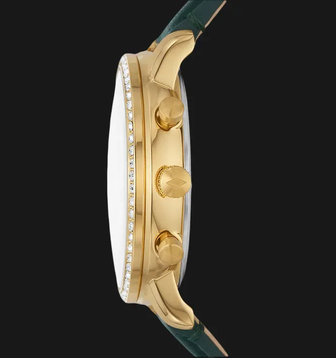 Fossil Neutra Chronograph Green Dial Green Leather Strap Watch for Women - ES5239