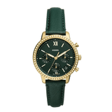 Fossil Neutra Chronograph Green Dial Green Leather Strap Watch for Women - ES5239
