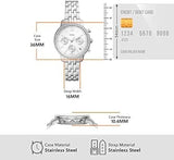 Fossil Neutra Chronograph Silver Dial Silver Steel Strap Watch for Women - ES5217