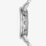 Fossil Neutra Chronograph Silver Dial Silver Steel Strap Watch for Women - ES5217