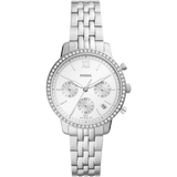 Fossil Neutra Chronograph Silver Dial Silver Steel Strap Watch for Women - ES5217