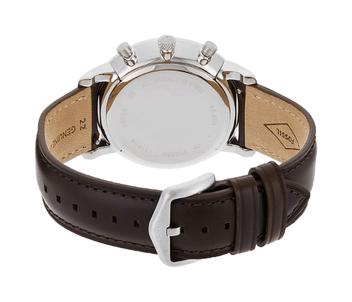 Fossil Neutra Chronograph White Dial Brown Leather Strap Watch for Men - FS5380