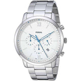 Fossil Neutra Chronograph White Dial Silver Steel Strap Watch for Men - FS5433