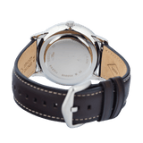 Fossil Neutra Minimalist Moonphase Silver Dial Brown Leather Strap Watch for Men - FS5905