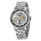 Fossil Boyfriend Automatic Skeleton Silver Dial Silver Steel Strap Watch for Women - ME3067