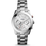 Fossil Boyfriend Multifunction Silver Dial Silver Steel Strap Watch for Women - ES3883