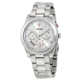 Fossil Boyfriend Multifunction Silver Dial Silver Steel Strap Watch for Women - ES3883