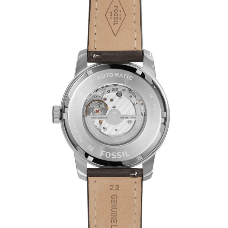 Fossil Pilot 54 Automatic Cream Dial Brown Leather Strap Watch for Men - ME3119
