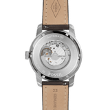 Fossil Pilot 54 Automatic Cream Dial Brown Leather Strap Watch for Men - ME3119