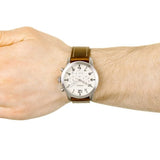Fossil Pilot Chronograph White Dial Brown Leather Strap Watch for Men - FS5146