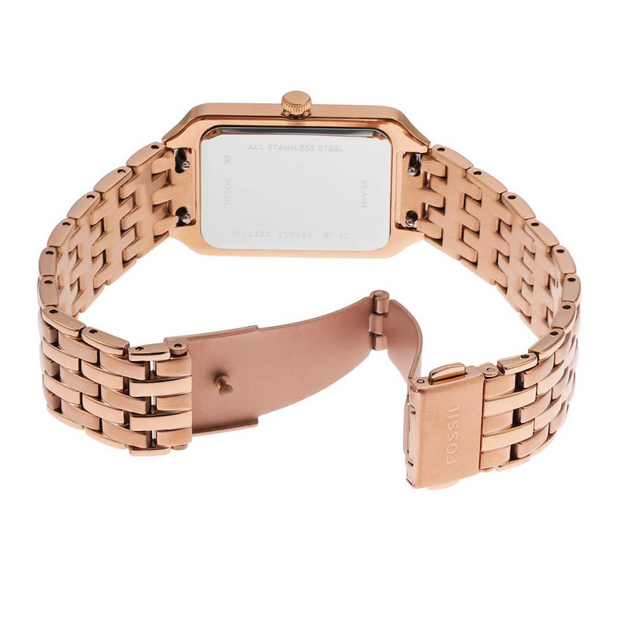Fossil Raquel Three Hand Date Brown Dial Rose Gold Steel Strap Watch For Women - ES5323