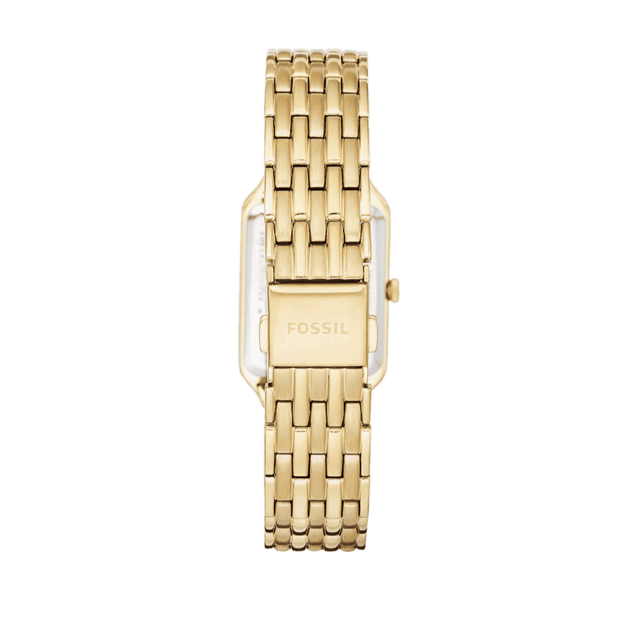 Fossil Raquel Three Hand Date White Dial Gold Steel Strap Watch For Women - ES5220
