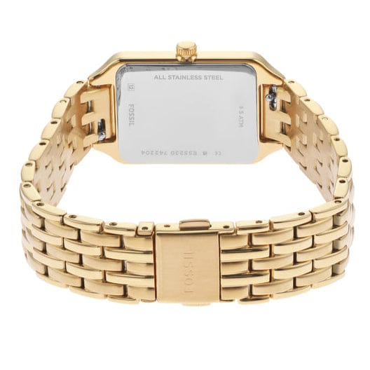 Fossil Raquel Three Hand Date White Dial Gold Steel Strap Watch For Women - ES5220