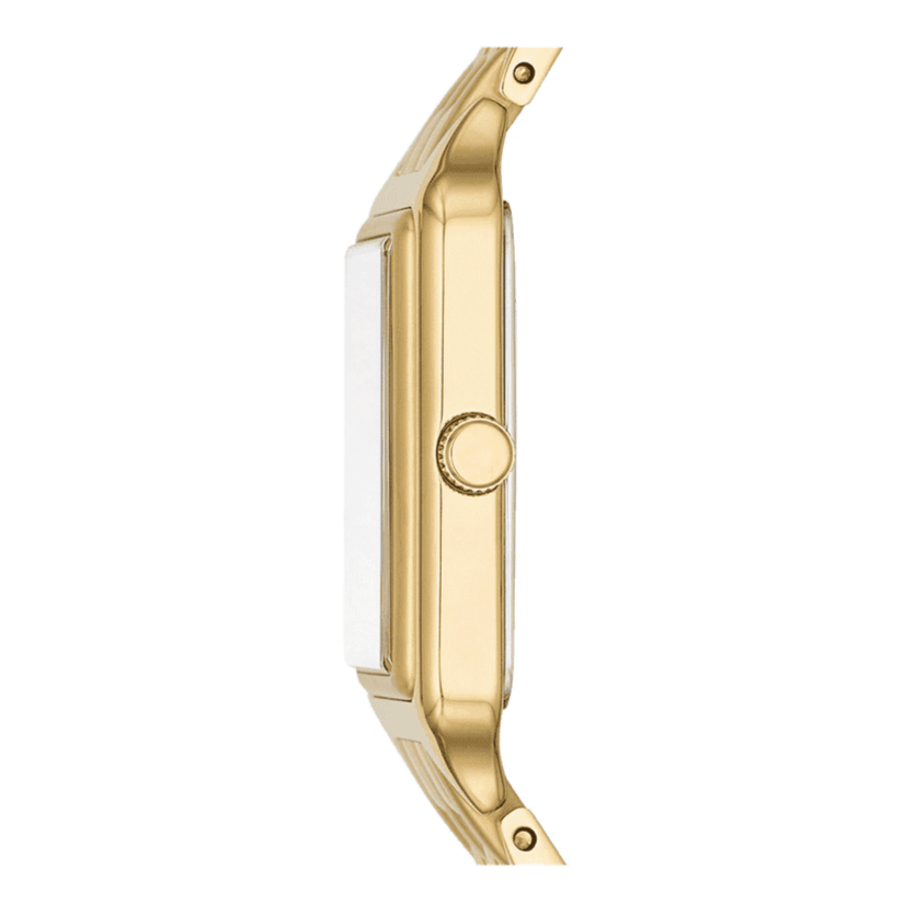 Fossil Raquel Three Hand Date White Dial Gold Steel Strap Watch For Women - ES5220