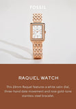 Fossil Raquel Three Hand Date White Dial Rose Gold Steel Strap Watch For Women - ES5271