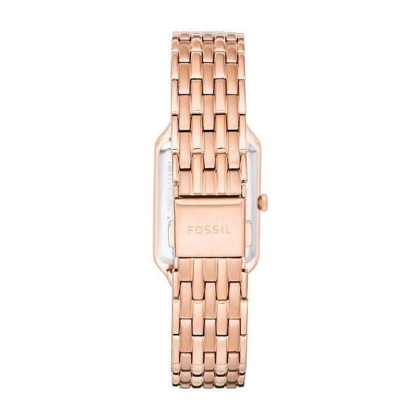 Fossil Raquel Three Hand Date White Dial Rose Gold Steel Strap Watch For Women - ES5271
