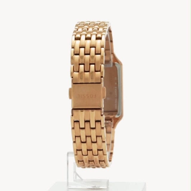 Fossil Raquel Three Hand Date White Dial Rose Gold Steel Strap Watch For Women - ES5271